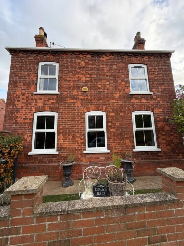 Close up of sash horn detail on window
